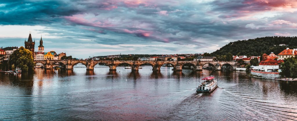 A view of Prague over the river